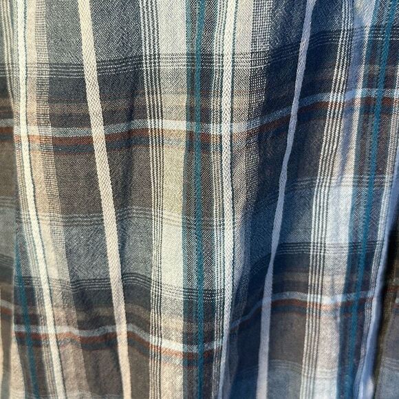 Kuhl Skorpio Plaid Button Down Shirt Mens XXL Hiking Short Sleeve Blue Gray - Picture 3 of 8
